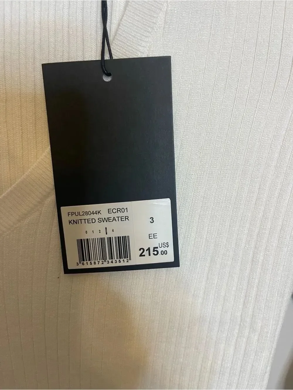 $215 The Kooples white V neck Knot sweater NWT LARGE